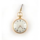 Property of a gentleman - a George III 18ct gold open faced pocket watch, by Dwerrihouse & Carter,