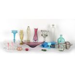 Property of a lady - a quantity of assorted glass including an opaline glass ceiling light & a