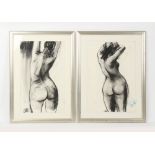 ARR - Property of a gentleman - Cloe Cloherty (Irish, b.1964) - FEMALE NUDES - a pair, charcoal on