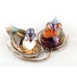 Property of a lady - Swarovski - Mandarin Ducks, a pair of crystal glass models, each