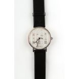 Property of a lady - a rare gentleman's Swiss mechanical wristwatch, the silvered dial