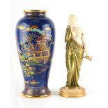 Property of a lady - a late Victorian Royal Worcester porcelain model of a classical lady holding