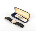 Property of a lady - a 1970's J.W. Benson gentleman's 9ct gold cased mechanical wristwatch, with