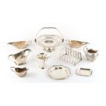 Property of a gentleman - a quantity of assorted small silver items including an Edwardian basket