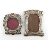 Property of a gentleman - an Edwardian Art Nouveau silver easel photograph frame, with repousse