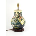 Property of a lady - a Moorcroft Lamia pattern baluster table lamp, 13.75ins. (35cms.) high (