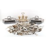Property of a lady - a quantity of assorted silver plated items including a pair of entree dishes