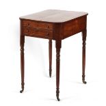 Property of a lady - an early 19th century George IV rosewood work table, with two drawers to either