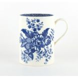 Property of a lady - a first period Worcester blue & white mug, 5.3ins. (13.5cms.) high.