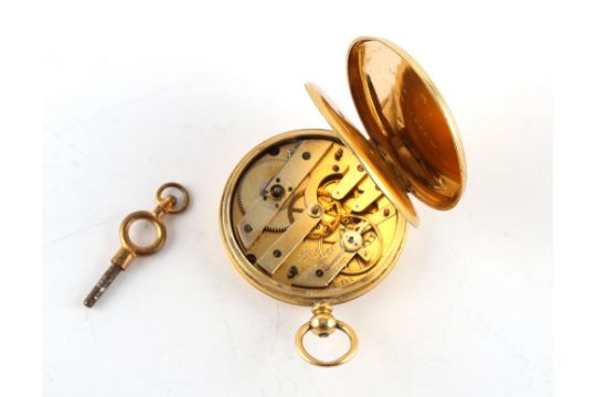 Property of a deceased estate - an 18ct gold half hunter pocket watch, the numbered movement stamped - Image 3 of 3