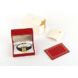 Property of a gentleman - a 1980's lady's Cartier silver gilt tank cased mechanical wristwatch, with