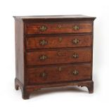 Property of a gentleman - an 18th century George III oak chest of four long graduated moulded