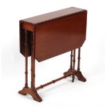Property of a lady - a small reproduction mahogany sutherland table, 22ins. (56cms.) long.