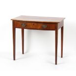 Property of a gentleman - a George III mahogany & satinwood banded bow-fronted side table with