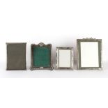 Property of a gentleman - an Edwardian silver easel photograph frame with ribbon cresting,