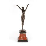 Property of a gentleman - after Demetre Chiparus - a bronze figure of a dancer, on marble base,