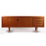 Property of a lady - Johannes Andersen - a teak sideboard with two tambour doors & four drawers,