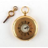 Property of a deceased estate - an 18ct gold half hunter pocket watch, the numbered movement stamped