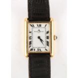 Property of a gentleman - a lady's Baume & Mercier 18ct yellow gold tank cased mechanical