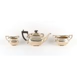 Property of a lady - a late Victorian silver three-piece tea set Thomas Hayes, Birmingham 1899,