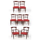 Property of a lady - a set of seven early 19th century William IV mahogany bar-back dining chairs