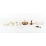 From the Butler-Stoney family - a group of miniature porcelain items including a 19th century