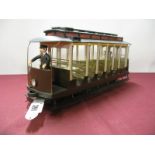 A Bachmann 'G' Scale Open Street Car, Conductor and Driver Plastic Figures, working interior