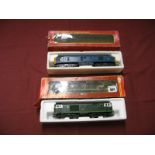 Two Hornby 'OO' Scale Diesel Locomotives, a Class 35 in green and a Class 37 in blue, both in poor