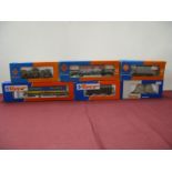 Six 'HO' Scale Continental Wagons, by Roco, including 'Villeroy and Boch' tanker, all boxed.