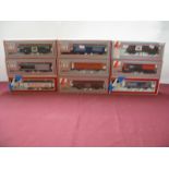 Nine "HO" Gauge Rolling Stock Items, by Lima, including #302849 Four Wheeled Wagon 'Chiquita',