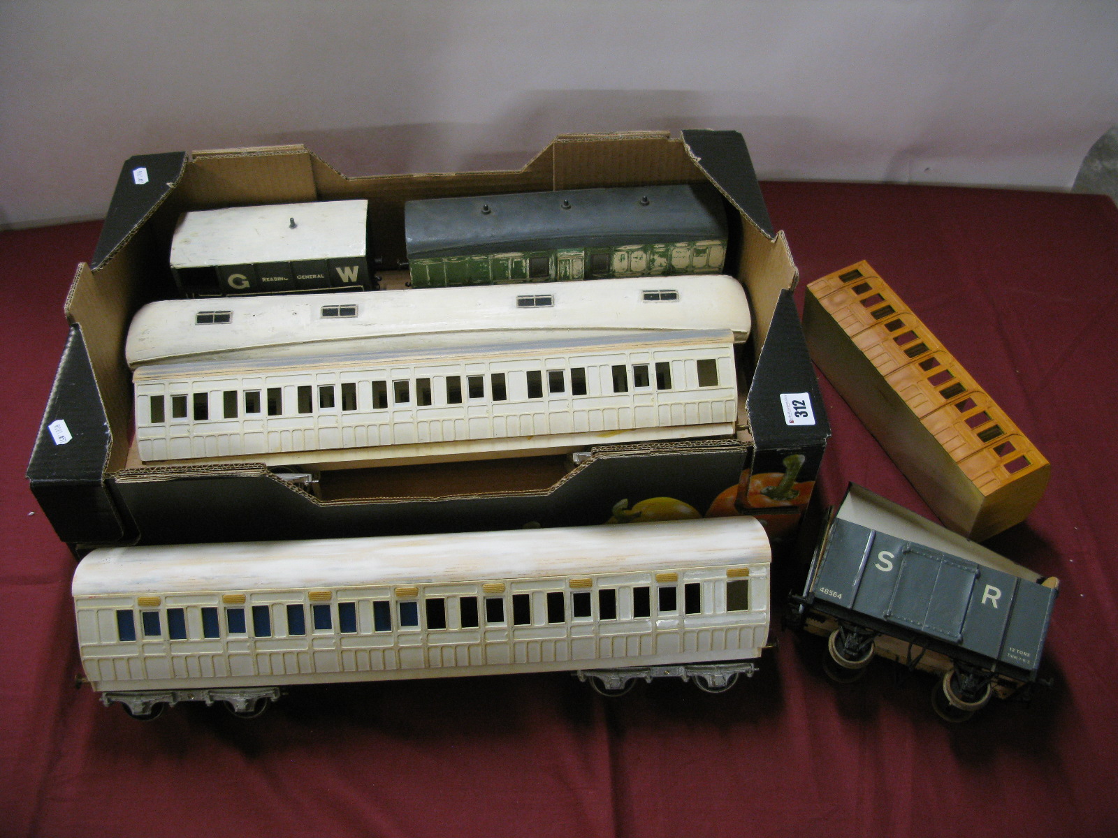 A Quantity of Gauge 1 Rolling Stock, including two and eight wheel coaches, a six wheel coach and