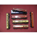 Six Hornby Dublo Two Rail Eight Wheel Coaches, including Western/Eastern and Midland region, all