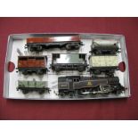 A Hornby Dublo Three rail 2-6-4 Standard Tank R/No.80054, plus six Dublo pieces of rolling stock.