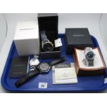 Michel Herbelin; A 'Newport' Gent's Wristwatch, the signed blue dial with line markers, centre