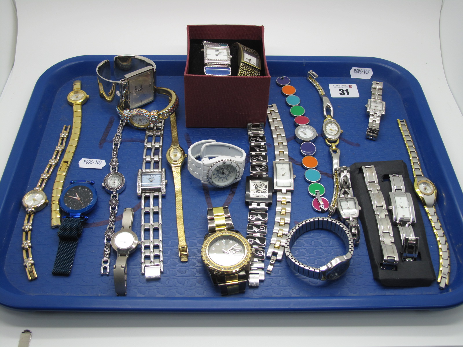 A Small Selection of Modern Ladies Wristwatches, including Solo, Ingersoll, a panel style Swatch,