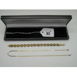 A Modern 9ct Gold Fancy Link Bracelet, of abstract design, to lobster clasp, overall length 19cm (