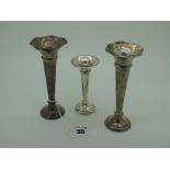 A Pair of Hallmarked Silver Spill Vases, Mappin & Webb, Sheffield 1913, approximately 14cm high (