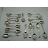 A Set of Five Hallmarked Silver Fiddle Pattern Teaspoons, Messrs Lias, London 1832, initialled "W"