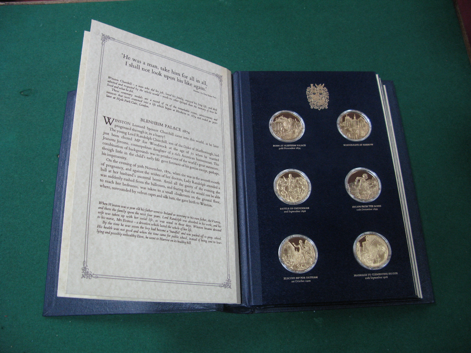 A Churchill Centenary Trust Silver Gilt Medallion Set, presented in an album containing Twenty