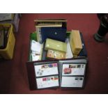 A Large Heavy Box of GB and World Stamps, in packets and in small containers, also 120 + GB FDC's