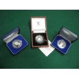 Three Cased Silver Proof Coins, to include Fiji 10 Dollars 1980, 1981, Lesotho 25 Maluti 1981