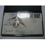 A Franklin Mint 25th Anniversary of The First Ascent of Mount Everest, signed first day coin and