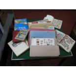 A Carton Containing European Stamps and Postal History in Folders, mint and used stamps and covers