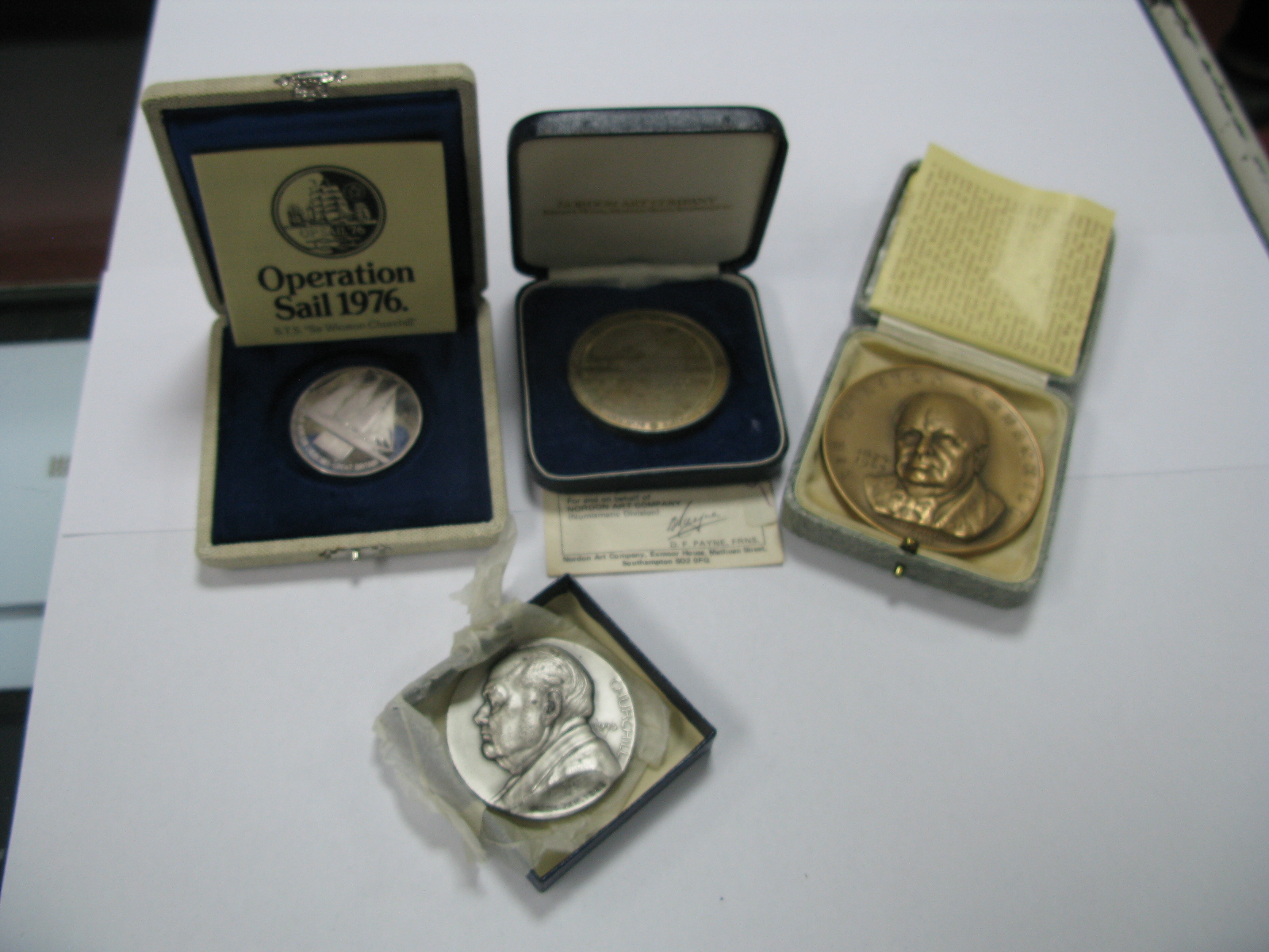 A Collection of Four Sir Winston Churchill Commemorative Medallions, to include The Churchill