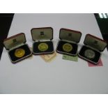 Four Pobjoy Mint Sterling Silver Proof Commemorative Crowns, including 80th Anniversary of Her