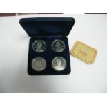 A Pobjoy Mint Set of Four Silver Royal Salute 1977 Crown Medals Commemorating The Silver Jubilee