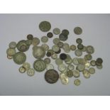 A Collection of Mainly Great Britain Pre-Decimal Silver Coins, including Queen Victoria sixpence