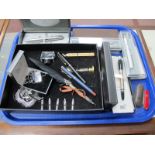Parker Pens, Mont Blanc style, ink set, etc:- One Tray