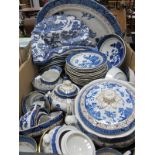 Booths 'Real Old Willow' Table Ware, of forty seven pieces, four pieces by Doulton.