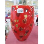 Anita Harris 'Be My Valentine' Oval Vase, 24cm high.
